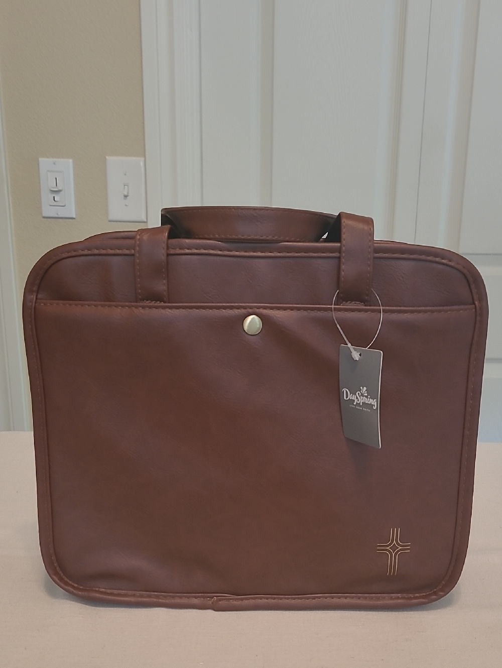 Brown Organizational Tote Bag
